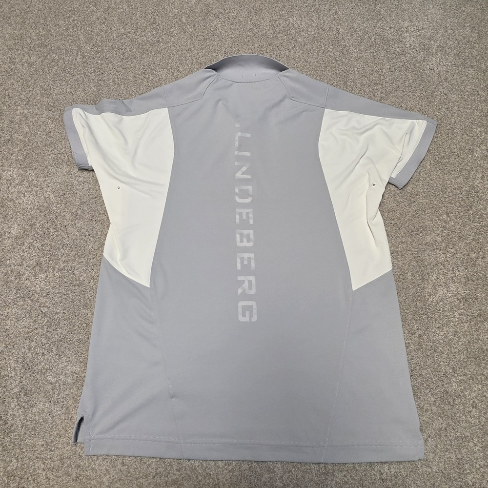 J.Lindeberg Jesper Slim TX Torque Golf Polo Shirt Mens Sz L Gray Performance